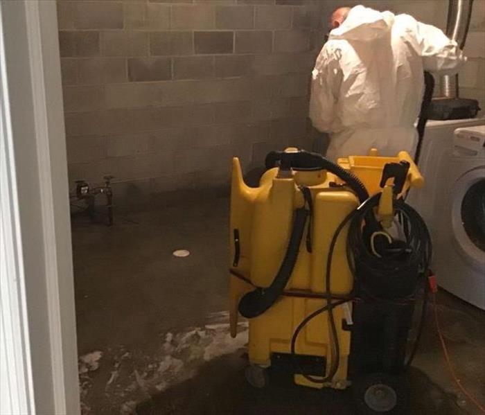 Sewage Basement Man Cleaning